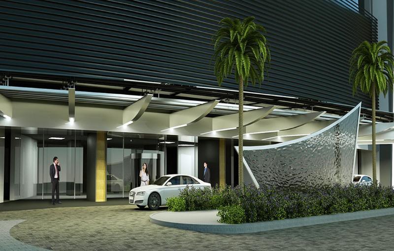 Hotel Las Americas Golden Tower Panama Exterior foto The entrance of the hotel