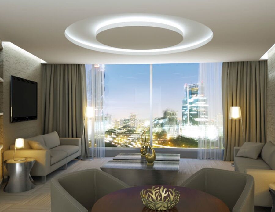 Hotel Las Americas Golden Tower Panama Exterior foto A living room with a view of the city